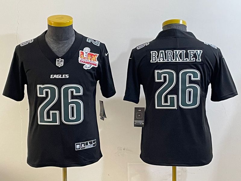 Youth Philadelphia Eagles #26 Barkley Black Fashion 2025 Nike Limited NFL Jersey style 2